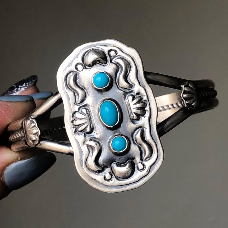 Jeff James Navajo Turquoise Bracelet - Image 2