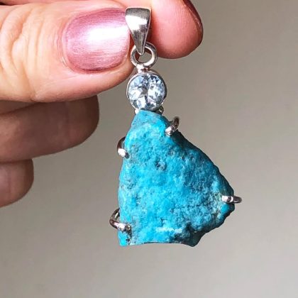 Sterling Turquoise Blue Topaz Pendant
