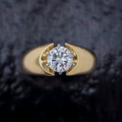 14K-18K Yellow Gold Ring Set With .82ct Natural Diamond