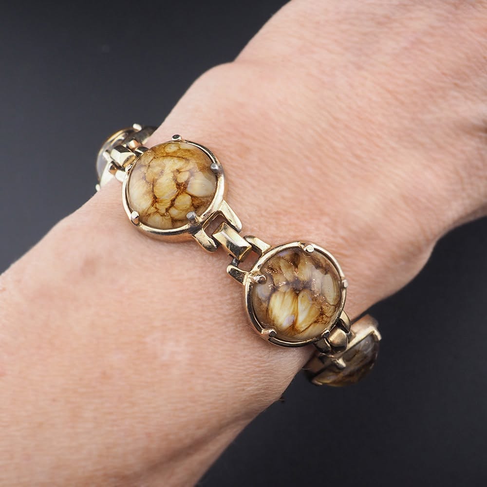 Vintage Sherman Art Glass Line Bracelet