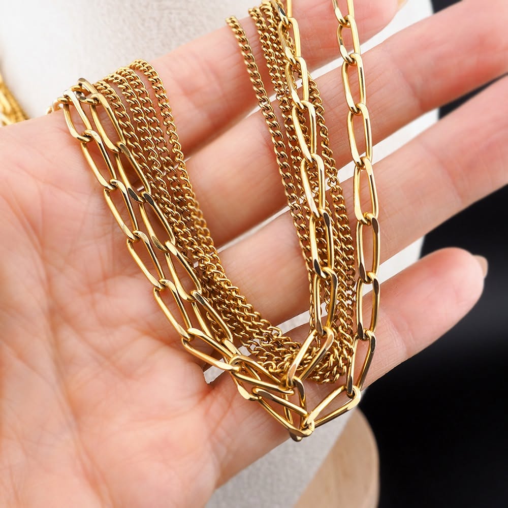 Gold Tone Multi Chain Necklace - Image 4