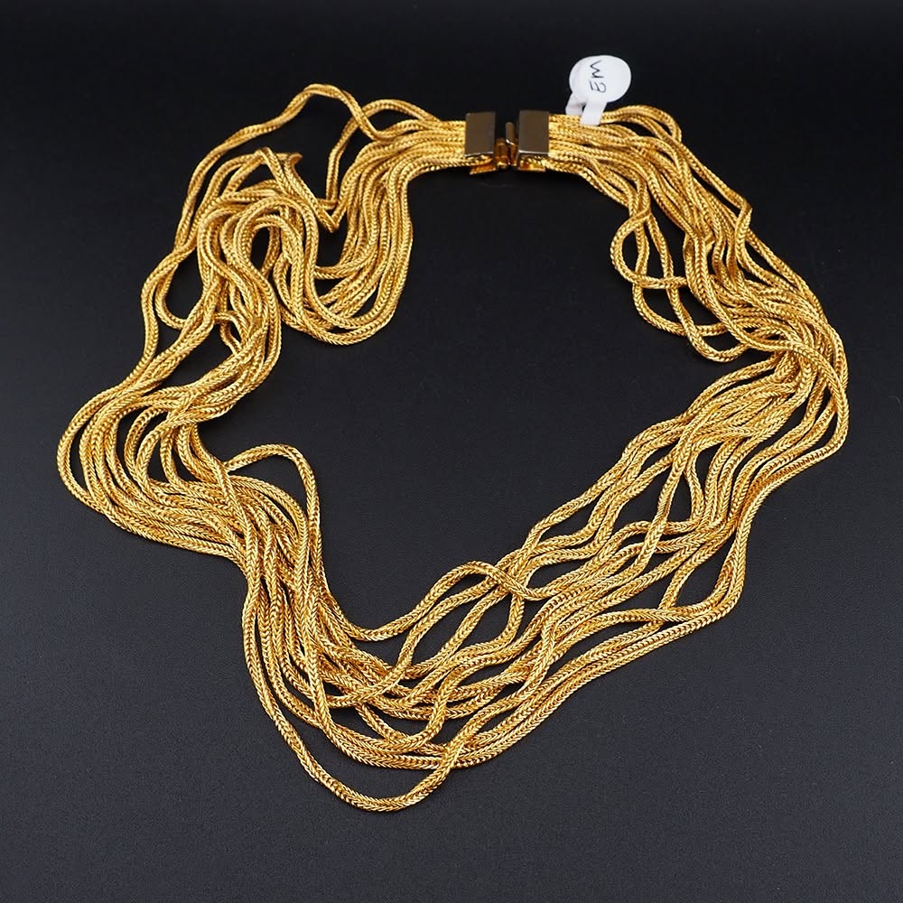 Quality Gold Plated Twisted Multi Chain Necklace - Image 3