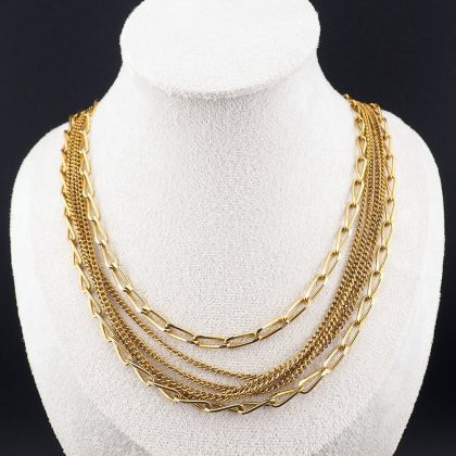 Gold Tone Multi Chain Necklace