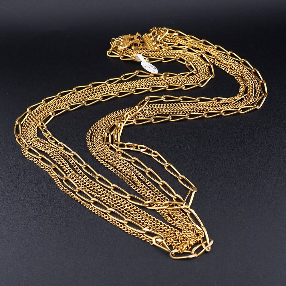 Gold Tone Multi Chain Necklace - Image 2