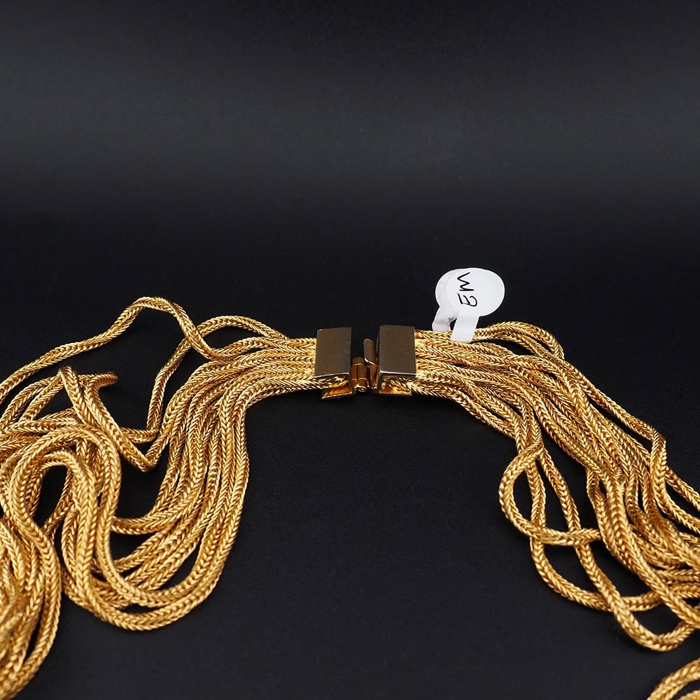 Quality Gold Plated Twisted Multi Chain Necklace - Image 2