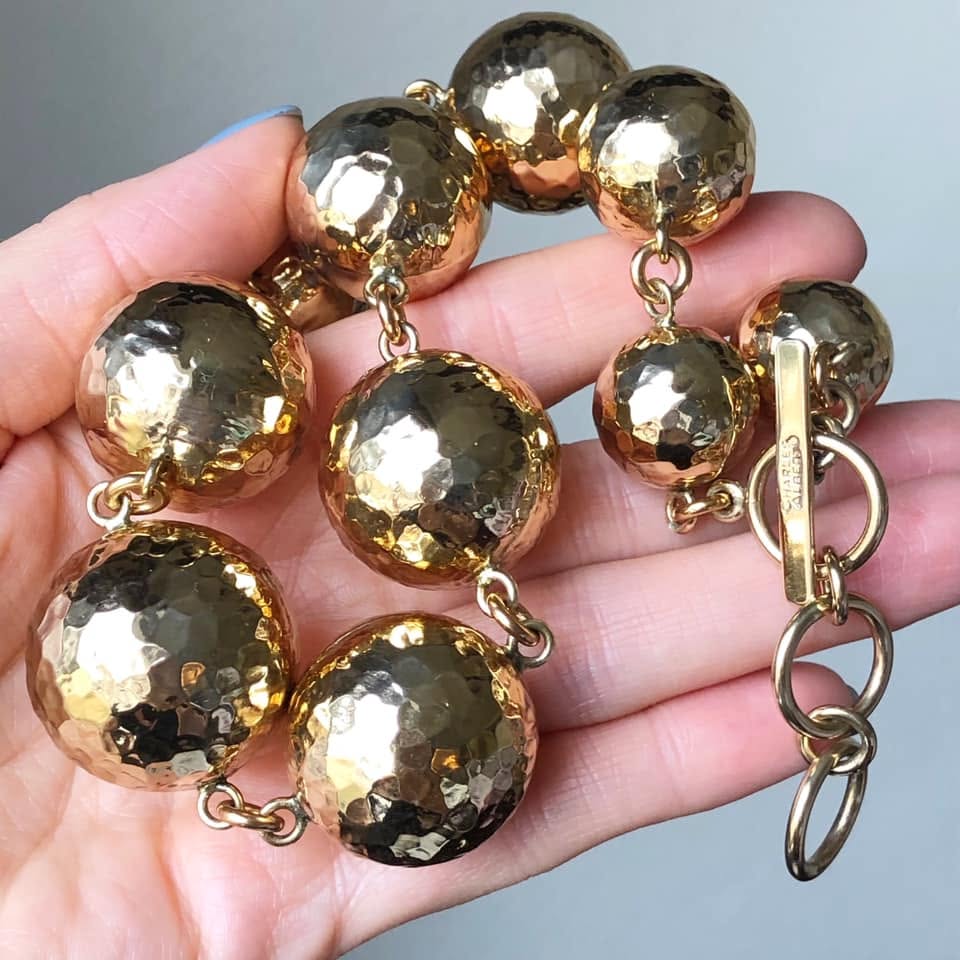 Charles Albert Hammered Lollipop Statement Necklace - Image 3